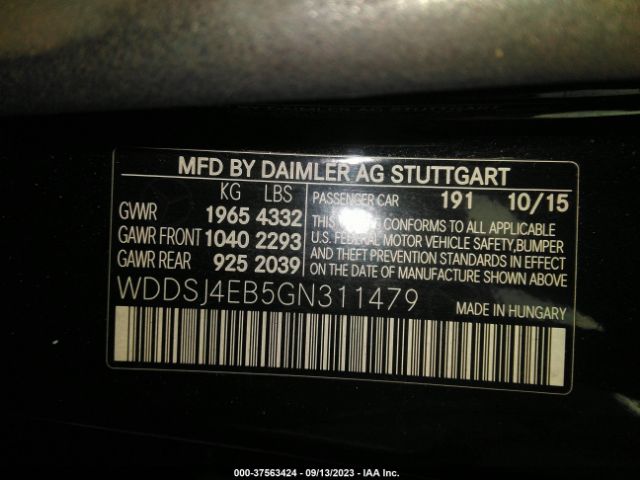 WDDSJ4EB5GN311479 Mercedes-Benz Cla Cla 250