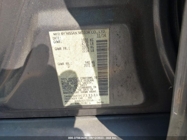 Nissan Altima 2.5 Sv 2015 1N4AL3AP7FC213131 Image 9