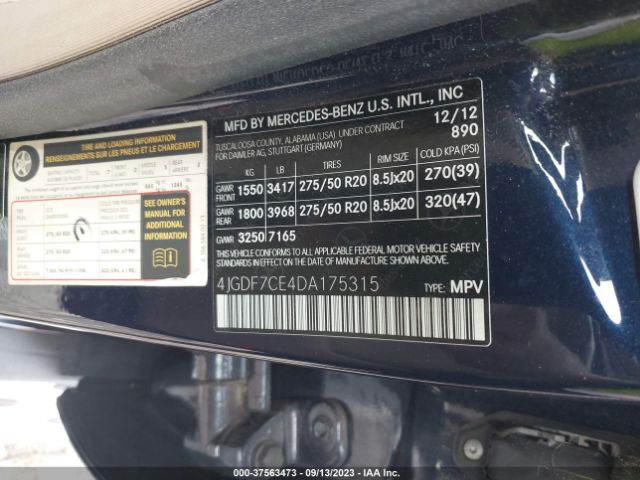 2013 MERCEDES-BENZ GL-CLASS 4JGDF7CE4DA175315 Photo 8