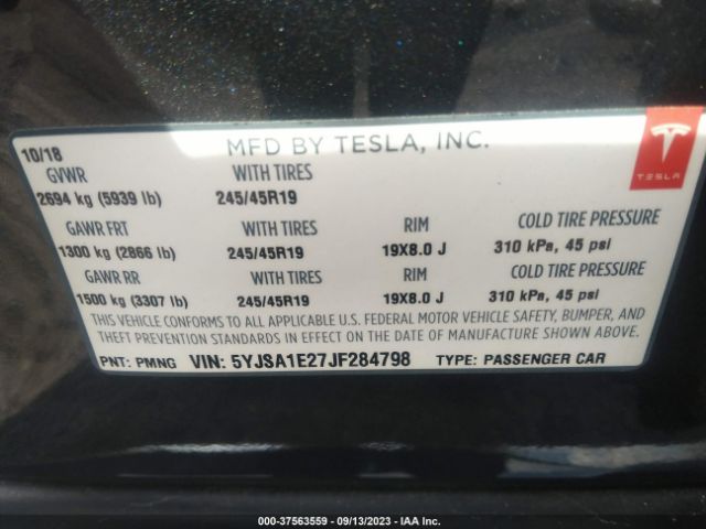 2018 TESLA MODEL S 5YJSA1E27JF284798 Photo 8