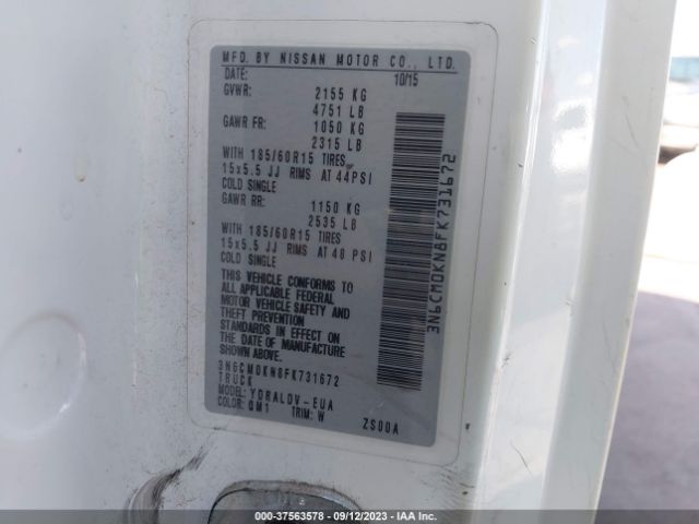 3N6CM0KN8FK731672 Nissan Nv200 S