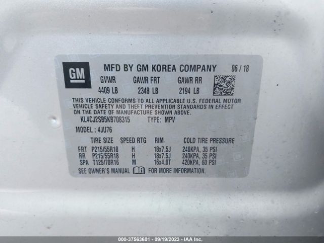KL4CJ2SB5KB708315 Buick Encore Sport Touring