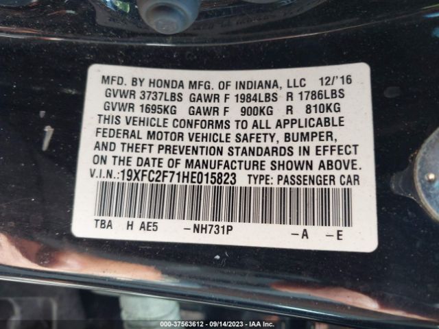 19XFC2F71HE015823 Honda Civic Sedan Ex