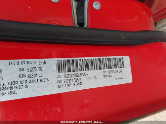 2C3CDXCT8GH203454 Dodge CHARGER R/T