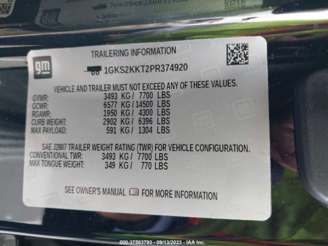 1GKS2KKT2PR374920 GMC Yukon Xl Denali Ultimate