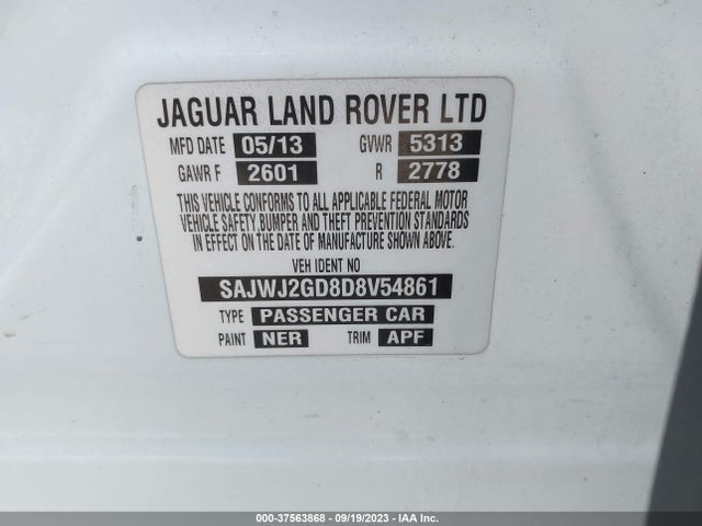2013 JAGUAR XJ SAJWJ2GD8D8V54861 Photo 8