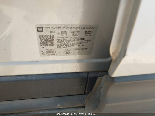 Chevrolet EQUINOX LT 2019 3GNAXKEV6KL133777 Image 9