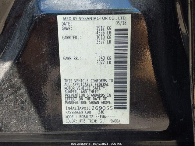 2018 NISSAN ALTIMA 1N4AL3APXJC269055 Photo 8