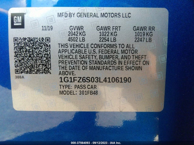 Chevrolet Bolt Ev Premier 2020 1G1FZ6S03L4106190 Image 9
