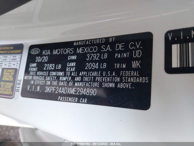 KIA Forte Lxs 2021 3KPF24ADXME294890 Image 9
