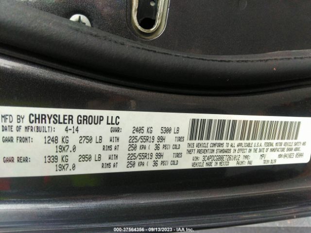 3C4PDCGB8ET261012 Dodge Journey Crossroad