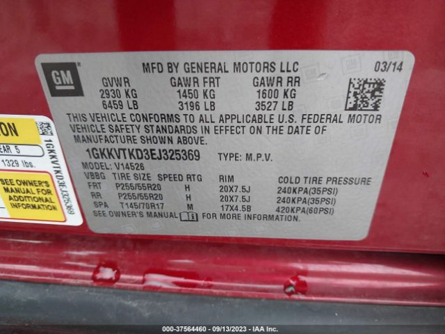 1GKKVTKD3EJ325369 GMC Acadia Denali