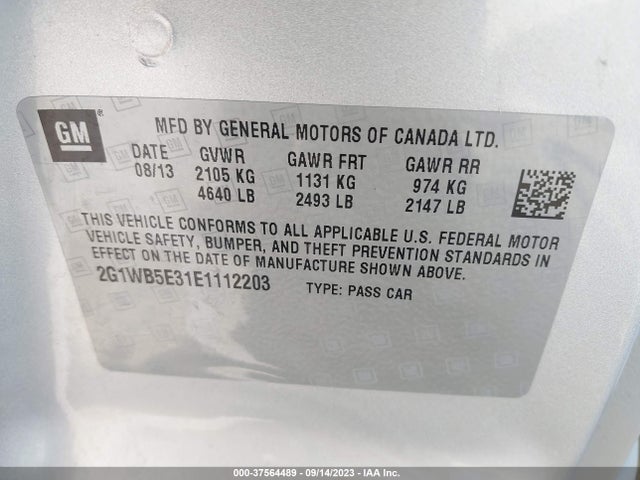 Chevrolet Impala Limited Lt 2014 2G1WB5E31E1112203 Image 9