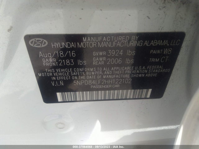 2017 HYUNDAI ELANTRA 5NPD84LF2HH122102 Photo 8