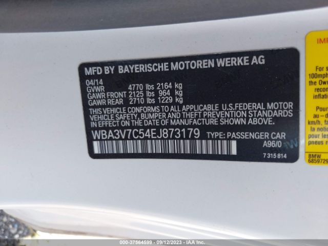 WBA3V7C54EJ873179 BMW 4 Series 428i