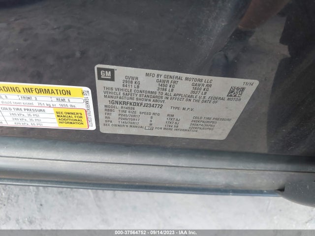Chevrolet Traverse Ls 2015 1GNKRFKDXFJ234772 Image 9