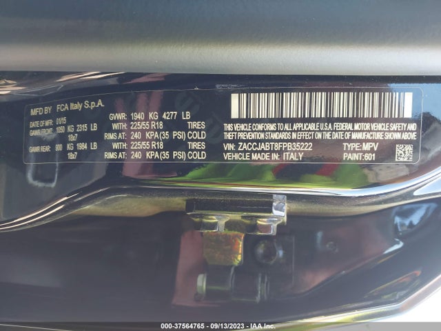 Jeep Renegade Latitude 2015 ZACCJABT8FPB35222 Image 10
