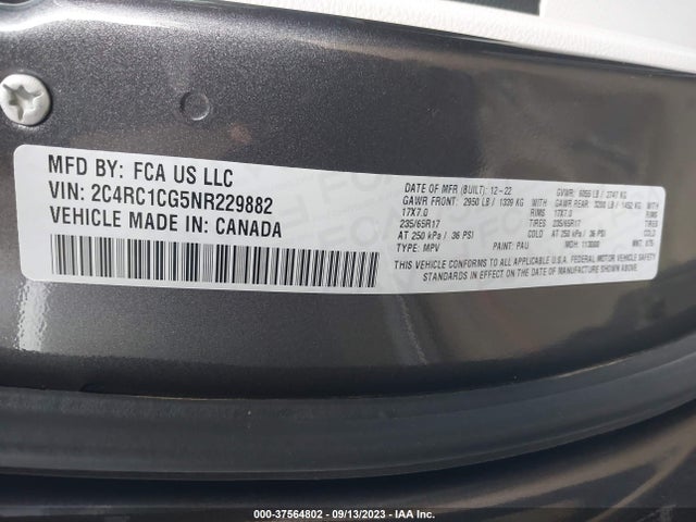 2C4RC1CG5NR229882 Chrysler Voyager Lx