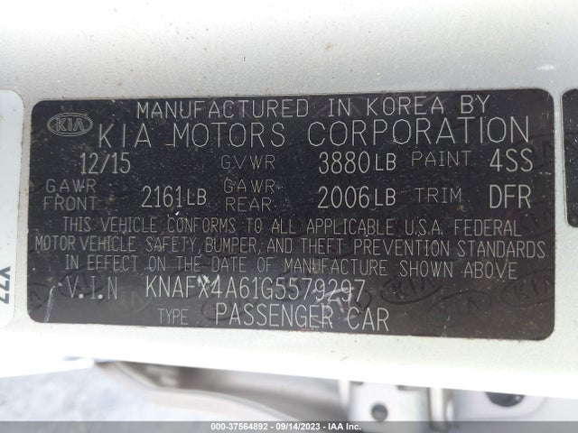 KIA FORTE LX 2016 KNAFX4A61G5579297 Image 15