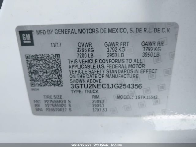 3GTU2NEC1JG254356 GMC Sierra 1500 Slt