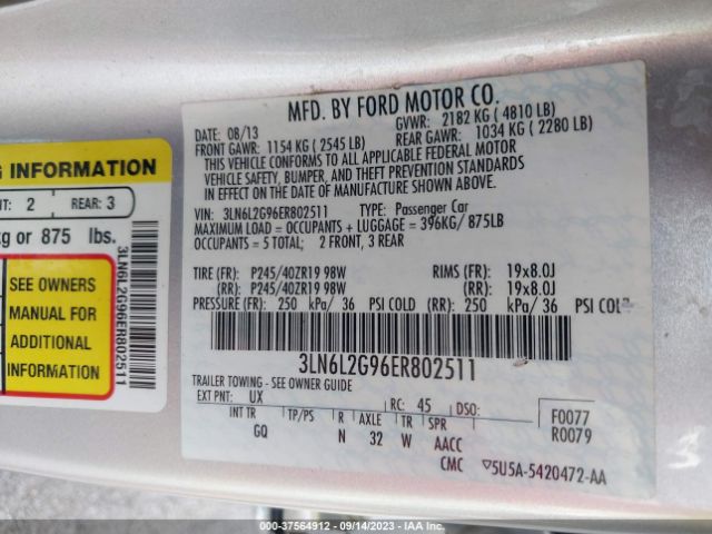 3LN6L2G96ER802511 Lincoln MKZ