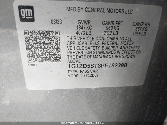 Chevrolet MALIBU LT 2023 1G1ZD5ST8PF182398 Image 9