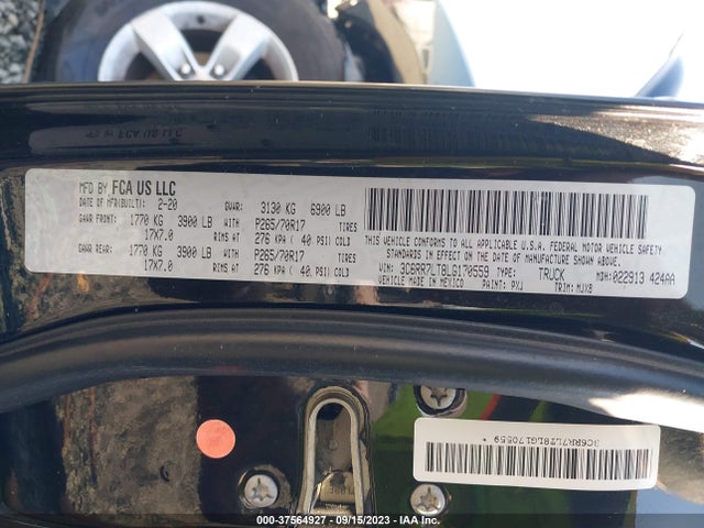 RAM 1500 Classic Slt 2020 3C6RR7LT8LG170559 Image 9