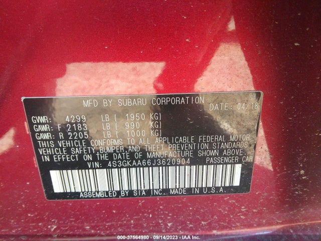 Subaru Impreza 2018 4S3GKAA66J3620904 Image 9
