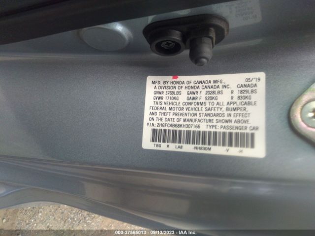 2HGFC4B68KH307166 Honda Civic Coupe Lx