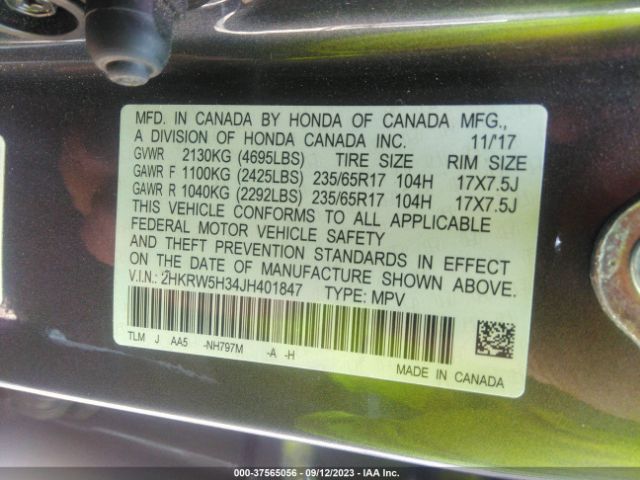 2HKRW5H34JH401847 Honda CR-V LX