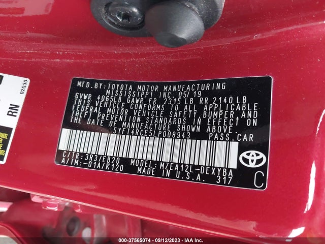 Toyota Corolla Xse 2020 5YFT4RCE5LP008943 Image 9