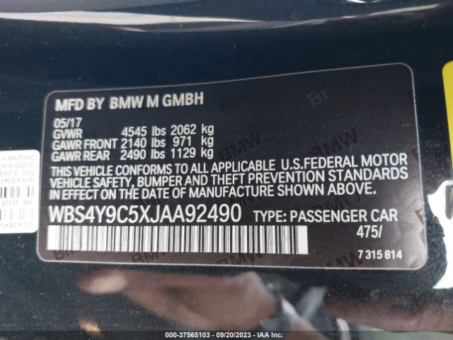 WBS4Y9C5XJAA92490 BMW M4
