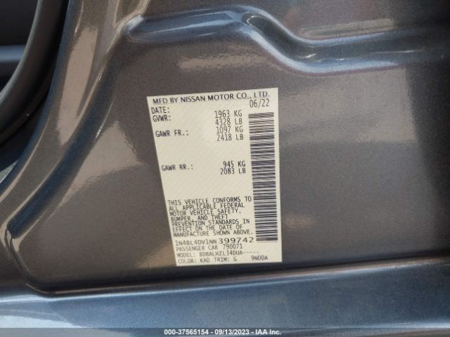 1N4BL4DV1NN399742 Nissan Altima 2.5 Sv
