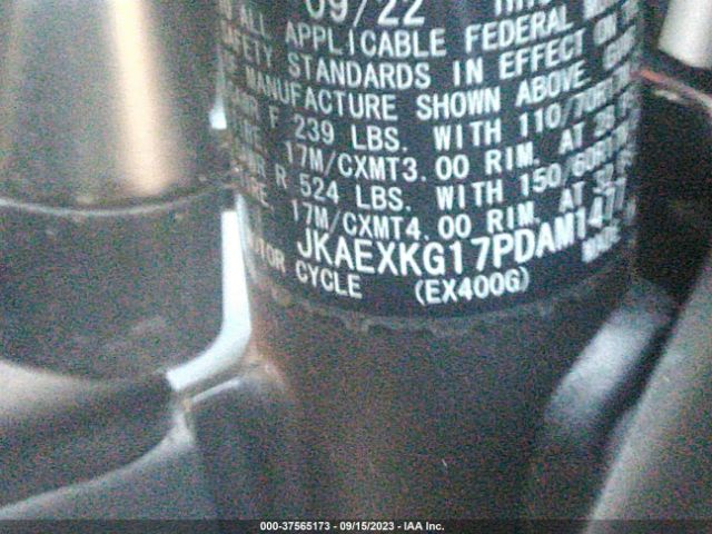 2023 KAWASAKI EX400 JKAEXKG17PDAM1477 Photo 9