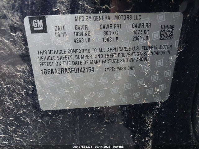 Cadillac Ats Standard 2015 1G6AA5RA3F0142154 Image 9