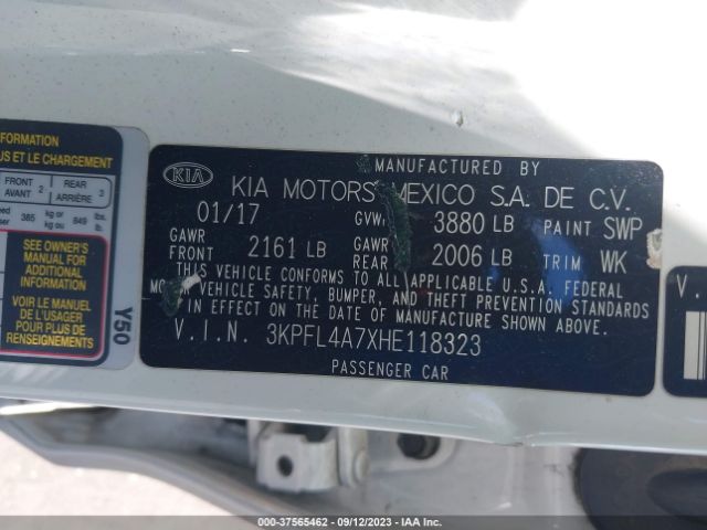 3KPFL4A7XHE118323 KIA FORTE LX