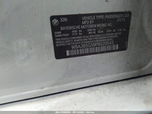 BMW 328i Xdrive 2015 WBA3B5G59FNS20543 Image 9
