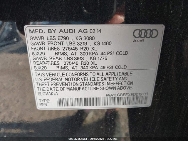 WA1LGBFEXED016109 Audi Q7 3.0t Premium Plus