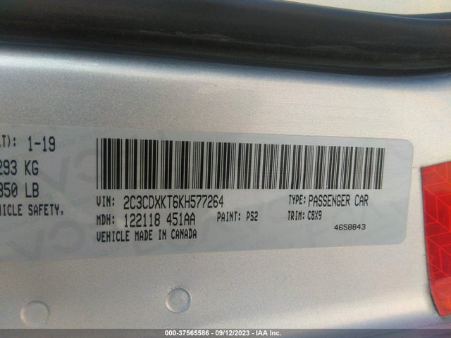 Dodge Charger Police 2019 2C3CDXKT6KH577264 Image 9
