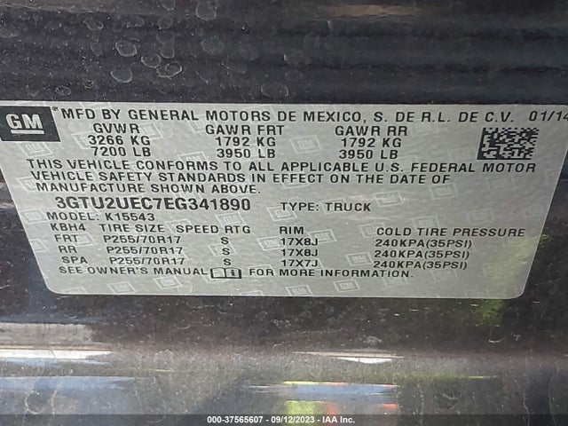 GMC Sierra 1500 Sle 2014 3GTU2UEC7EG341890 Image 9