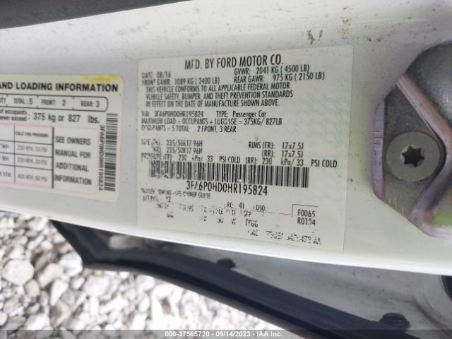 3FA6P0HD0HR195824 Ford FUSION SE