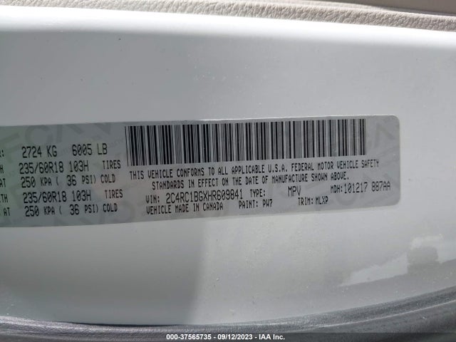 2C4RC1BGXHR609841 Chrysler Pacifica Touring-l