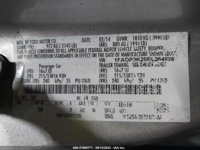 1FADP3K20EL264828 Ford FOCUS SE