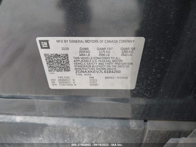 Chevrolet EQUINOX LT 2020 2GNAXKEV7L6184260 Image 9