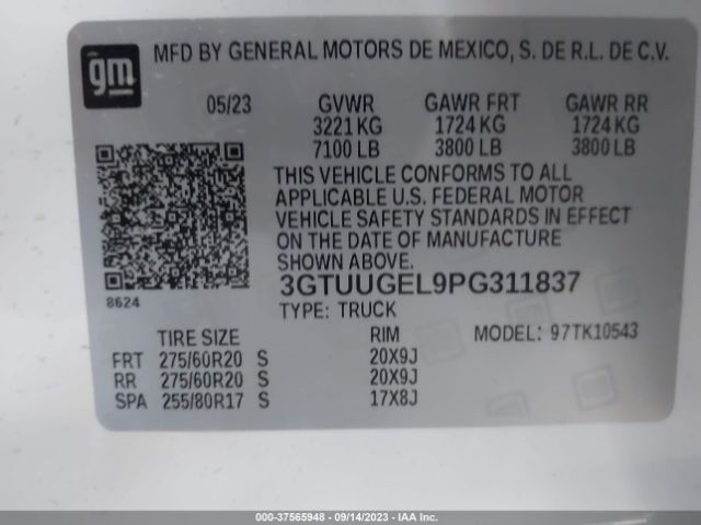 3GTUUGEL9PG311837 GMC Sierra 1500 Denali