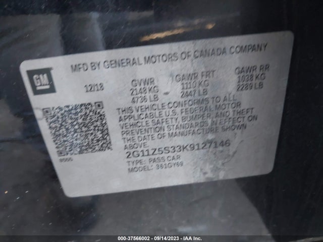 Chevrolet IMPALA LT 2019 2G11Z5S33K9127146 Image 9