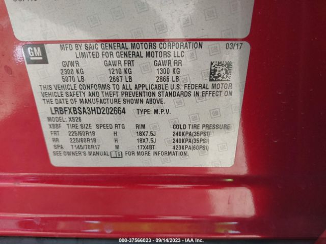 LRBFXBSA3HD202664 Buick Envision Essence