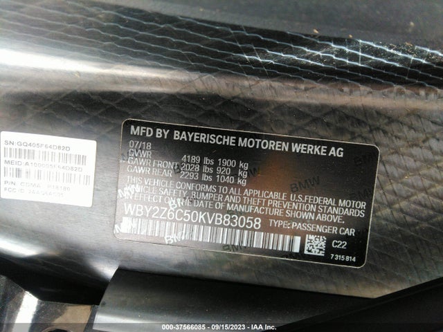 2019 BMW i8, VIN: WBY2Z6C50KVB83058