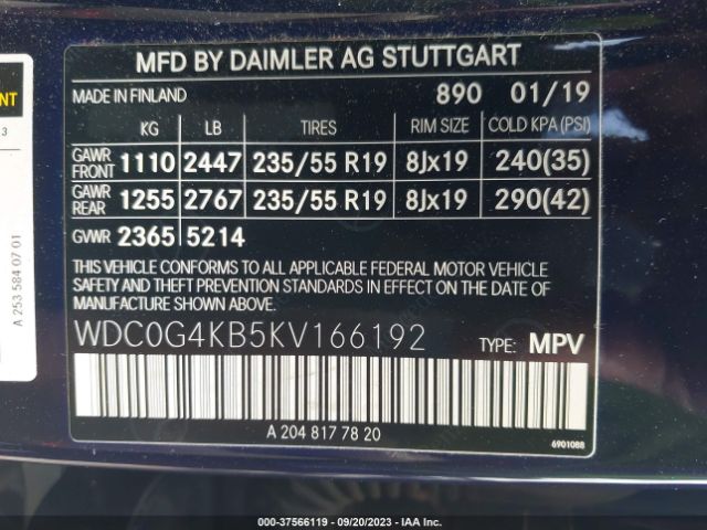 WDC0G4KB5KV166192 Mercedes-Benz Glc Glc 300