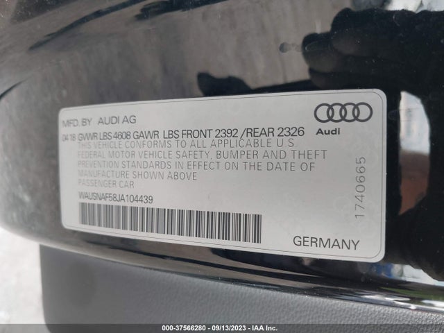WAUSNAF58JA104439 Audi A5 Coupe Premium